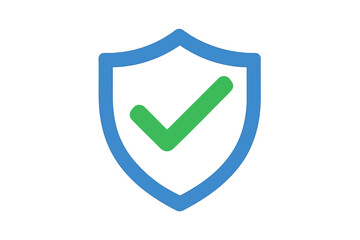 Fototapete - Vector illustration of a shield check mark logo icon design template