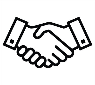 Handshake Stroke Icon for Corporate Branding