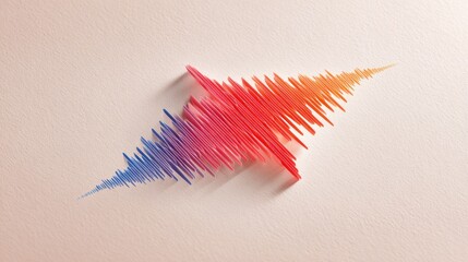 Aufkleber - Abstract sound wave illustration in vibrant colors, depicting energy fluctuations and movement.