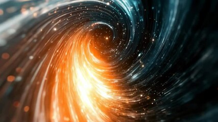 Poster - Abstract vortex tunnel with glowing light and swirling energy, cosmic swirl with bright glowing particles creating mesmerizing