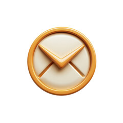 Poster - 3D Golden Icon Email Envelope Symbol on Black Background Communication on transparent background