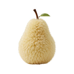 Aufkleber - Abstract textured pear with whimsical fuzzy covering against transparent backdrop