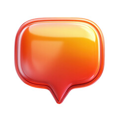 Poster - Glossy Orange Speech Bubble Icon Communication Message Transparent Design on transparent background
