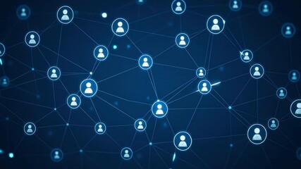 Poster - Digital Network Concept with Connected Profiles Representing Online Social Interactions and Connections