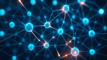 Poster - Abstract representation of interconnected spheres and lines in a futuristic digital space environment