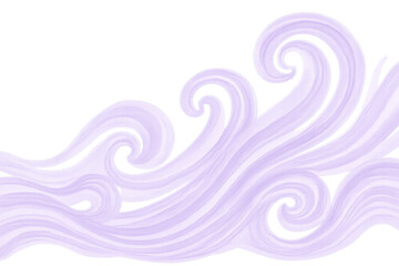 Aufkleber - Purple lines flowing gracefully, forming elegant wave pattern against transparent backdrop, perfect for sophisticated design compositions