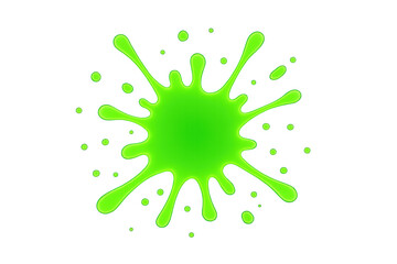 Poster - Green slime splattering dynamically against transparent backdrop, delivering messy, playful graphic design element with vibrant splashing texture