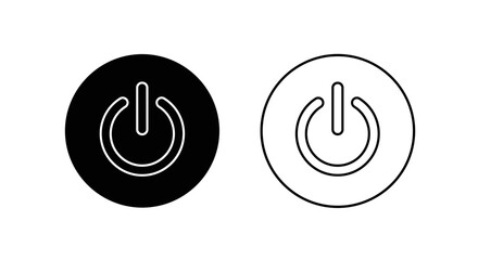 Poster - Two power button icons one in black oval and the other in white oval on a white background