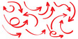 © Top - scribble illustration doodle arrow shape set. Hand drawn style with brush stroke.
