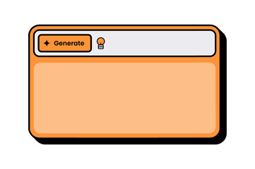 Poster - Simple User Interface Frame with Generate Action. Minimalist UI Frame with Generate Button for Web or App