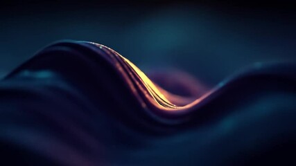 Wall Mural - abstract flowing particles shimmering on dark blue and purple background.