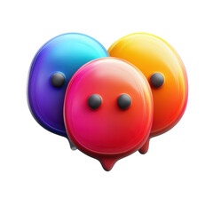 Leinwandbilder - Happy droplets colorful characters glossy abstract playful design digital on transparent background