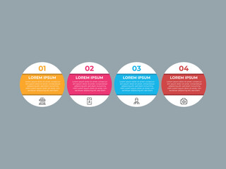 Aufkleber - Modern 3D infographic template with 4 steps. Business circle template with options for brochure, diagram, workflow, timeline, web design. Vector