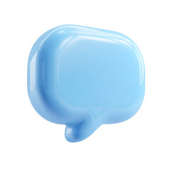 Fototapete - 3d icon of a glossy blue speech bubble isolated on transparent background symbolizes conversation isolated on transparent background