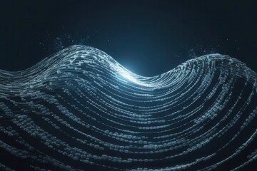 Leinwandbilder - Abstract Conceptualization of Dynamic Interconnected Structures in Waves Pattern