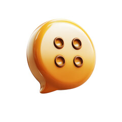 Poster - Glossy button chat icon Glossy yellow design four circle details bubble on transparent background