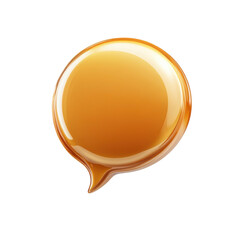 Poster - Glossy Bubble Speech Golden Icon Illustration for Messaging and on transparent background