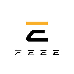 Wall Mural - technical logo letter e, digital cyber space alphabet font, set of four different thicknesses of the