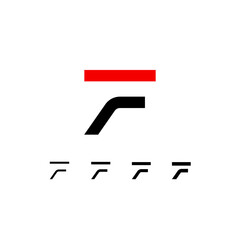Wall Mural - technical logo letter f, digital cyber space alphabet font, set of four different thicknesses of the