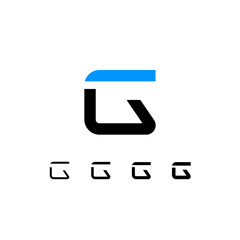 Wall Mural - technical logo letter g, digital cyber space alphabet font, set of four different thicknesses of the