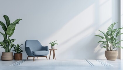 Poster - Elegant And Minimalist Loft Living Room Visual Representation - 3d Image Of A Stylish, Simple Living Space With Modern Design.