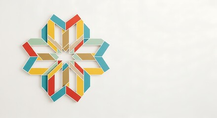 Poster - Colorful Geometric Star on White Background Design