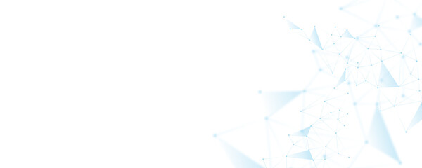 Aufkleber - Abstract white blue digital technology futuristic communication high tech concept background. Technology dots lines connect network background.	