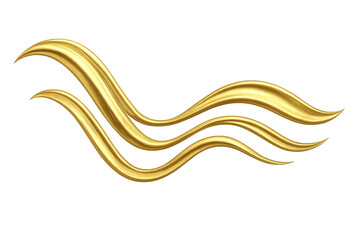 Aufkleber - Three elegant golden waves flowing gracefully on a transparent background, creating a luxurious and dynamic visual