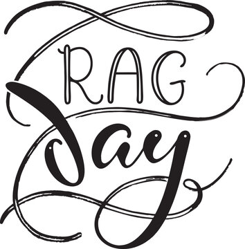 Rag day calligraphy on white background 