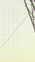Poster - Animation of statistics and data processing over electricity pylon and landscape