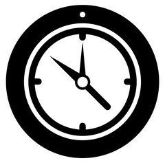 Poster - Simple black silhouette of a clock icon indicating a specific time
