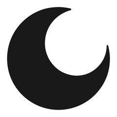 Poster - Simple black moon silhouette icon for dark mode interfaces and applications