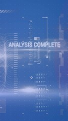 Poster - Animation of light trails and data processing over blue background
