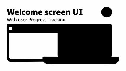 Aufkleber - Illustration of a laptop with a welcome screen ui
