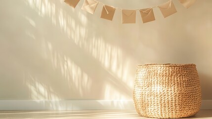 Poster - Cozy Indoor Corner with Natural Light and Decorative Paper Elements