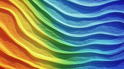 Poster - Colorful Abstract Pattern of Sand Waves in Vibrant Rainbow Shades