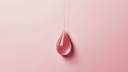 Poster - Delicate Pink Droplet on a Soft Pastel Surface for Minimalist Aesthetics