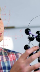 Poster - Animation of mathematical formulae over smiling schoolboy