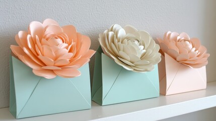 Poster - Paper Flowers in Stylish Envelopes for Creative Decoration Ideas