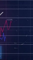 Poster - Animation of financial data processing over blue background