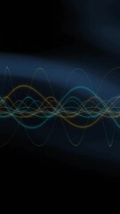 Poster - Colorful sound waves animation over dark background