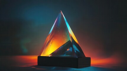Poster - Illumination of a Crystal Pyramid with Vivid Colorful Lights