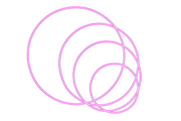 Aufkleber - Intertwined pink neon circles forming an abstract design on a transparent background, ideal for modern and vibrant projects