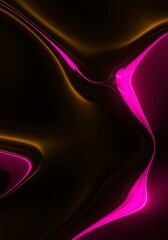 Poster - Abstract Dark Gold and Magenta Flow - Symbolizing energy, fluidity, mystery, elegance, and transformation, this abstract features a dynamic interplay of dark gold and bold magenta tones against a
