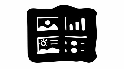 Aufkleber - Illustration of dashboard with charts and graphics