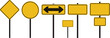 © vectorzking - Realistic yellow road sign set