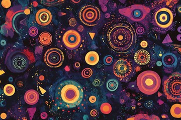Poster - Adorable squiggles, circles, and triangles in vector style 