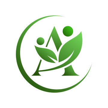 Letter A leaf logo vector