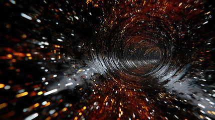 Leinwandbilder - A blurred tunnel of light and motion creates an abstract and futuristic background