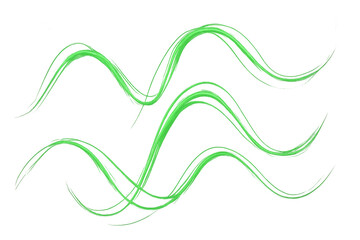 Leinwandbilder - Verdant sinuous lines undulating across translucent surface, generating fluid dynamic graphic pattern
